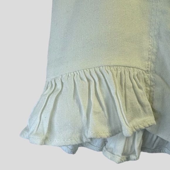 Bebe Women's Skirt 6 White Straight Cut Detailed Stitch Ruffles Zip Closure Midi - Picture 2 of 9